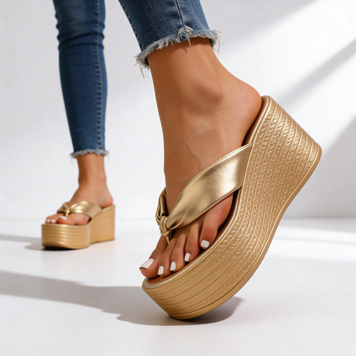 Women's Chunky Platform Wedge Sandals – Comfortable Lift