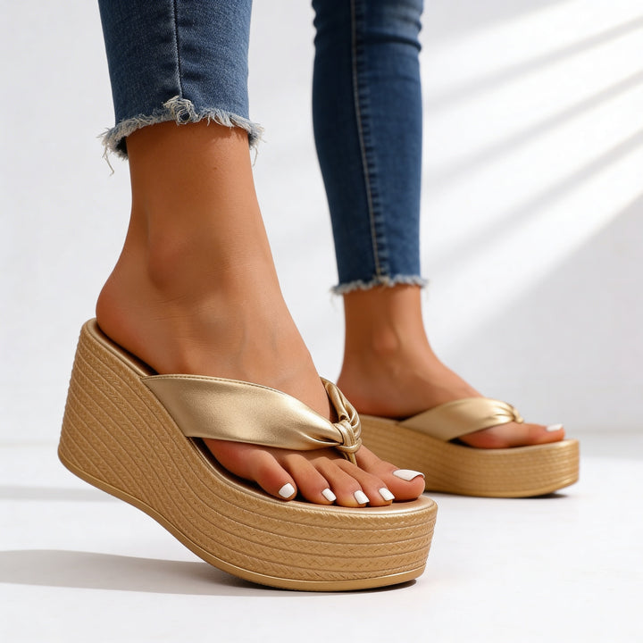 Women's Chunky Platform Wedge Sandals – Comfortable Lift