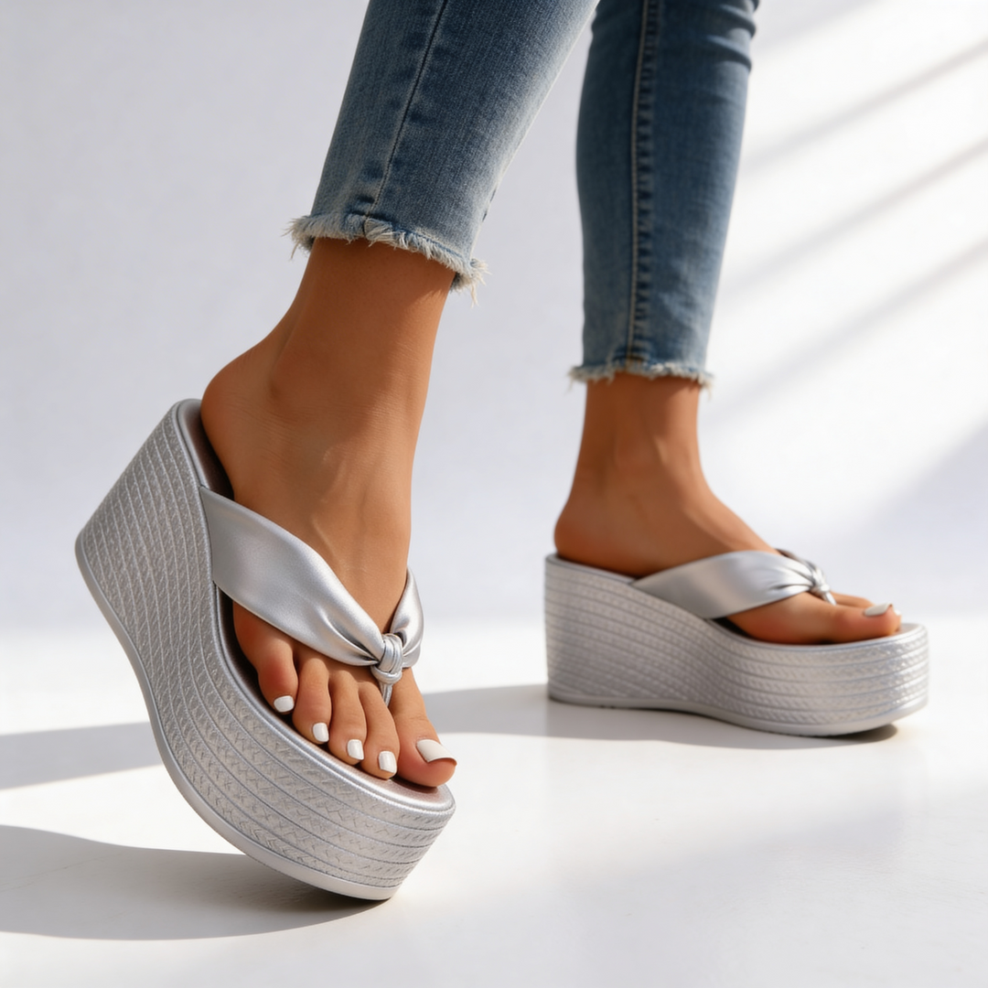 Women's Chunky Platform Wedge Sandals – Comfortable Lift