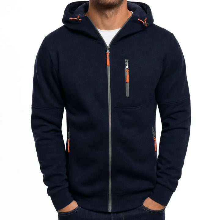 Men's Hooded Windbreaker Utility Jacket Regular Fit