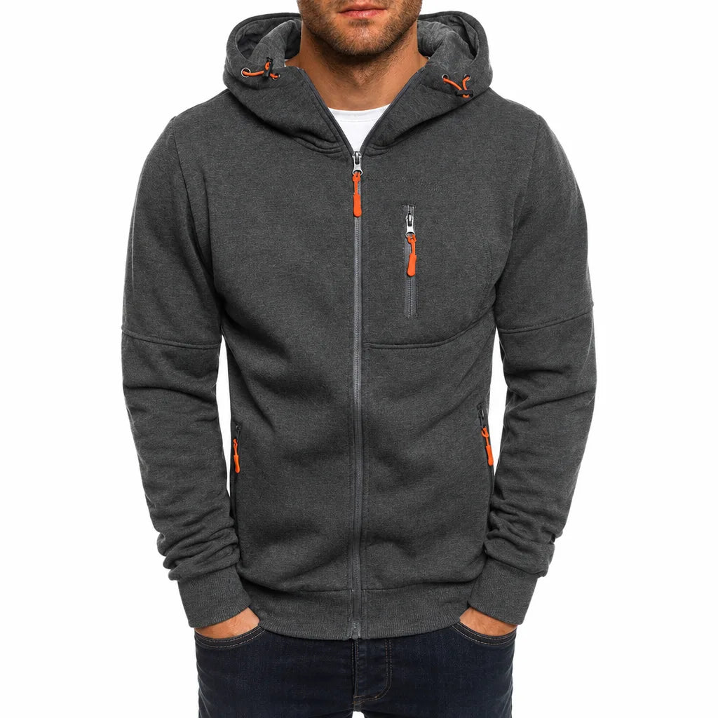 Men's Hooded Windbreaker Utility Jacket Regular Fit