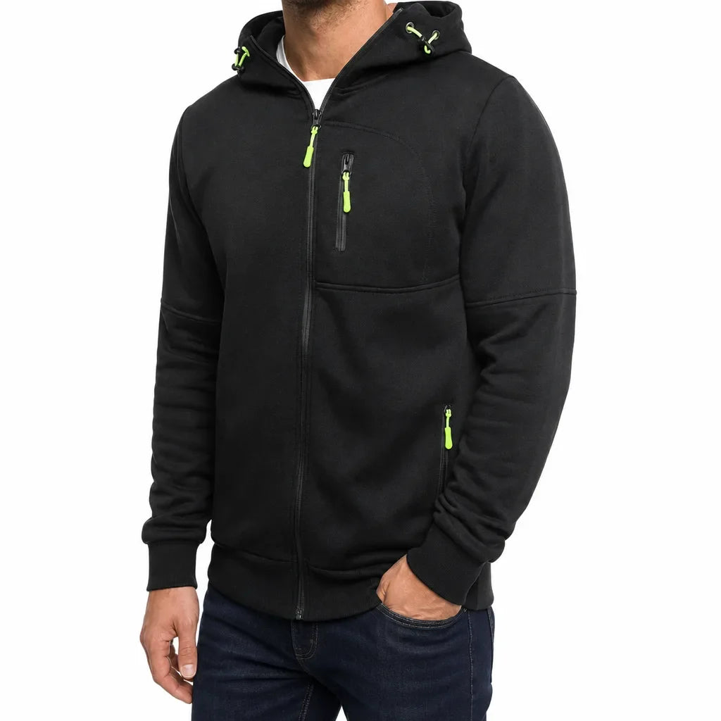 Men's Hooded Windbreaker Utility Jacket Regular Fit