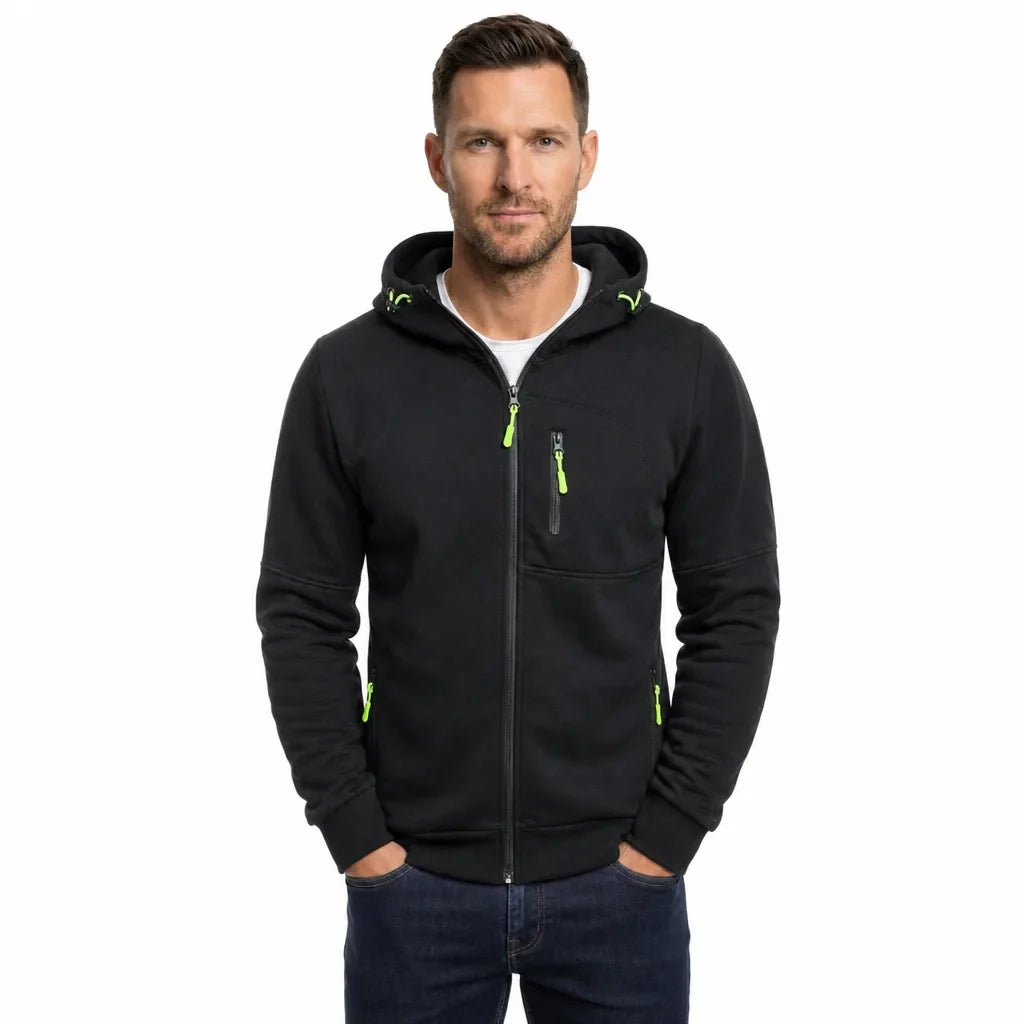 Men's Hooded Windbreaker Utility Jacket Regular Fit