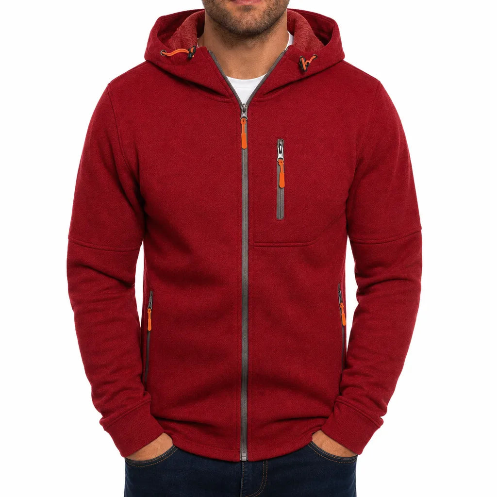 Men's Hooded Windbreaker Utility Jacket Regular Fit