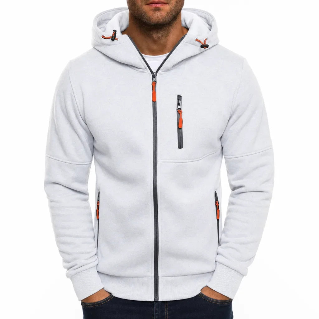 Men's Hooded Windbreaker Utility Jacket Regular Fit