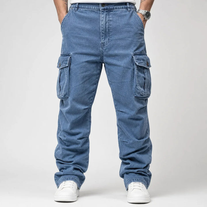 Men's Baggy Work Cargo Pants | Cotton Straight Leg