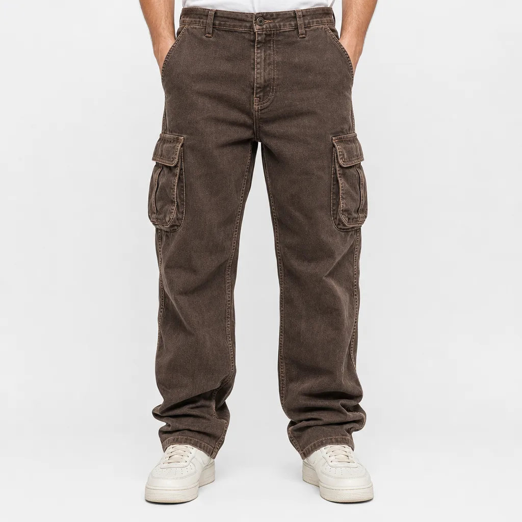 Men's Baggy Work Cargo Pants | Cotton Straight Leg