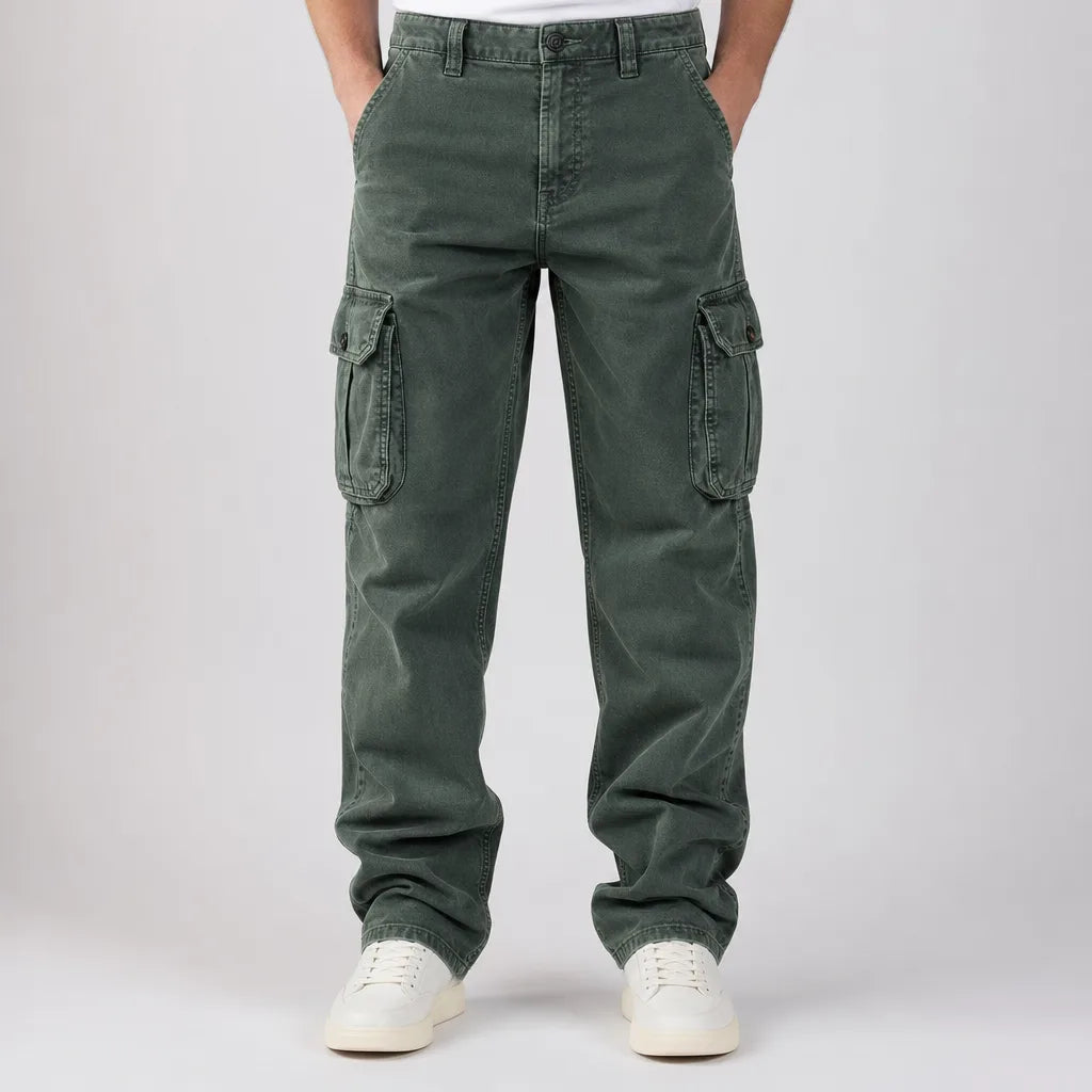 Men's Baggy Work Cargo Pants | Cotton Straight Leg