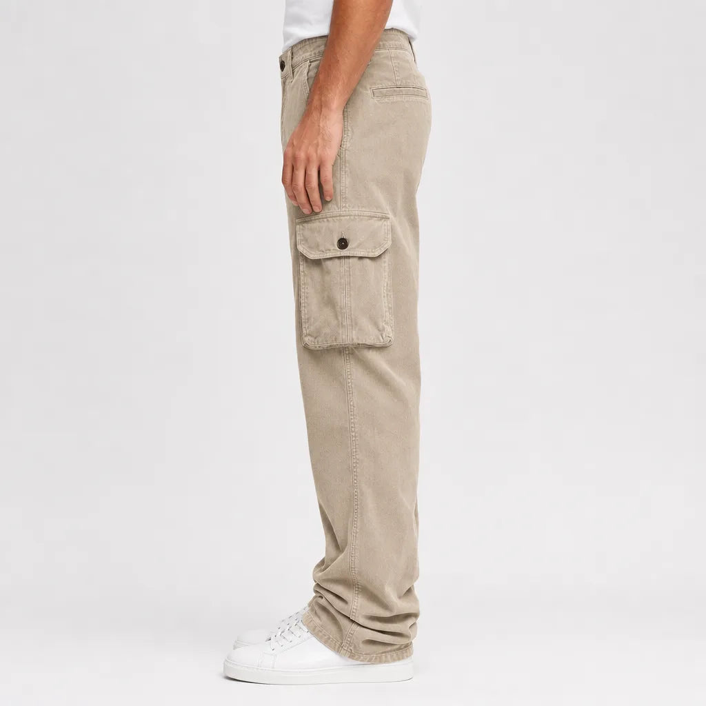 Men's Baggy Work Cargo Pants | Cotton Straight Leg