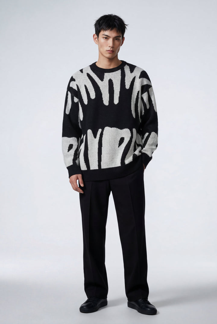 James Abstract Intarsia Jumper Luxe
