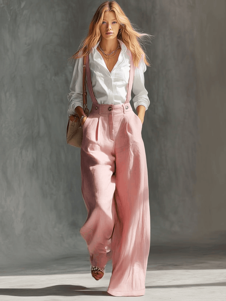 Gwendolyn | Women's Wide Leg Suspender Overalls