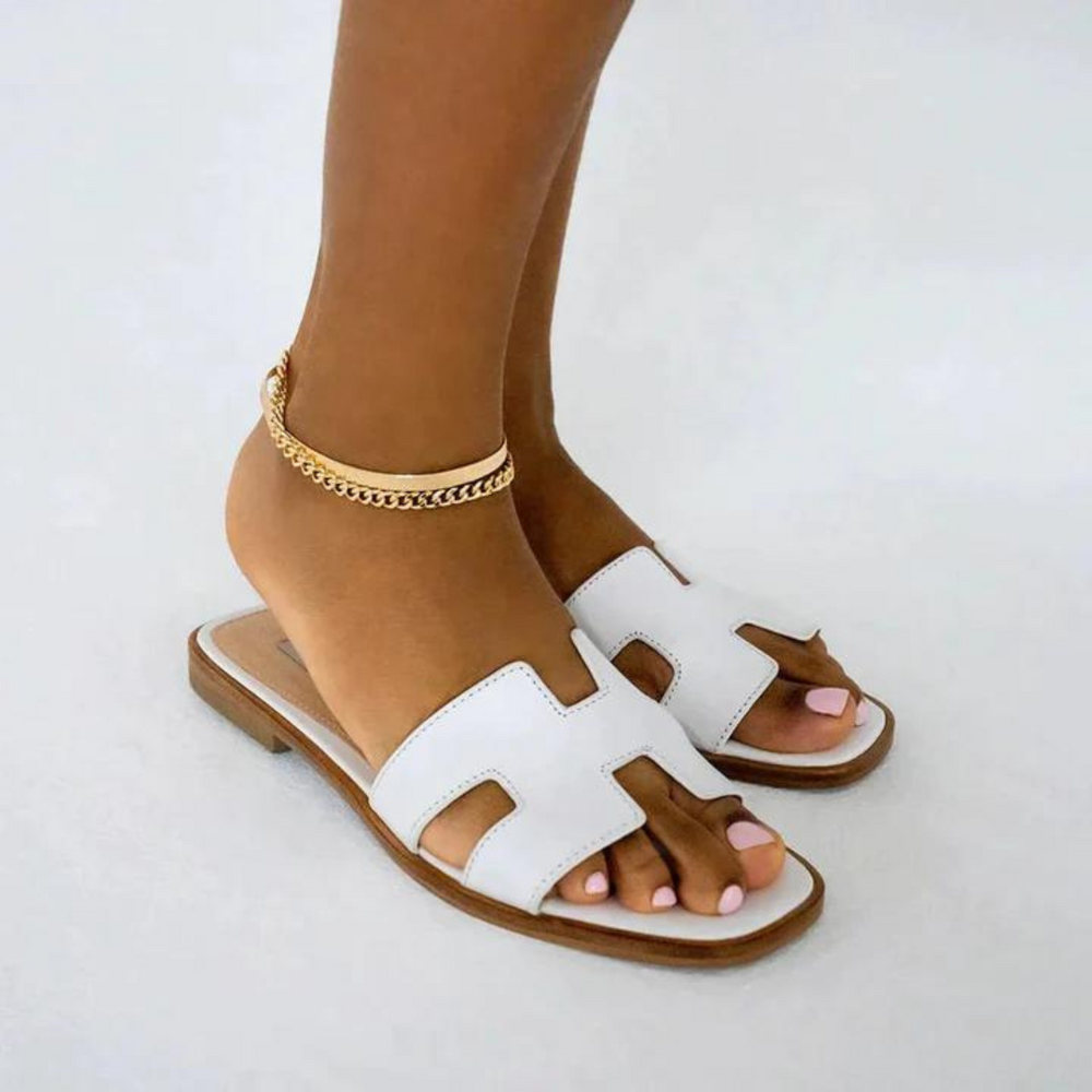 H Design Sandal – Premium Faux Leather Slip-On Sandals-HighTouch