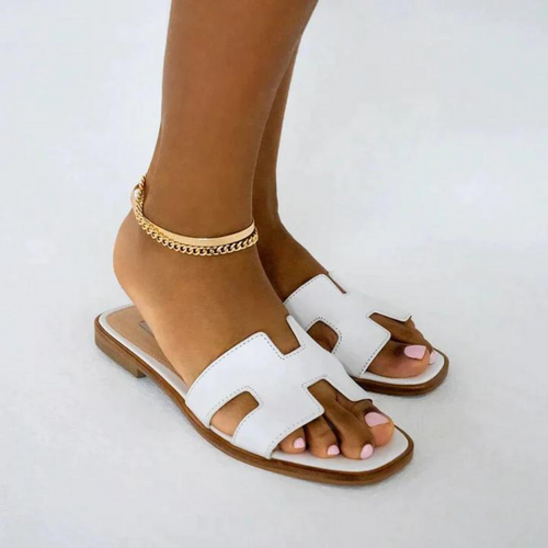 H Design Sandal – Premium Faux Leather Slip-On Sandals-HighTouch