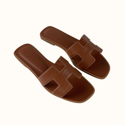 H Design Sandal – Premium Faux Leather Slip-On Sandals