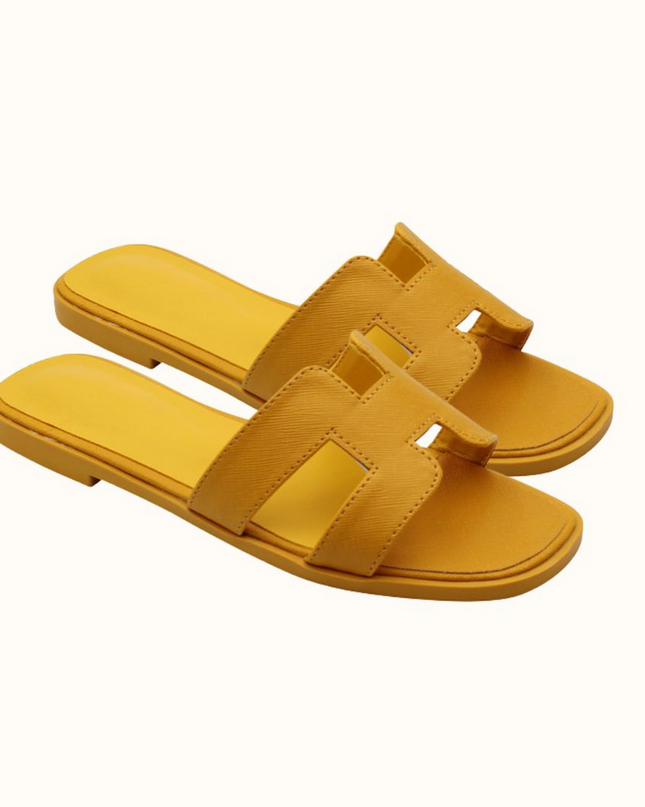 H Design Sandal – Premium Faux Leather Slip-On Sandals