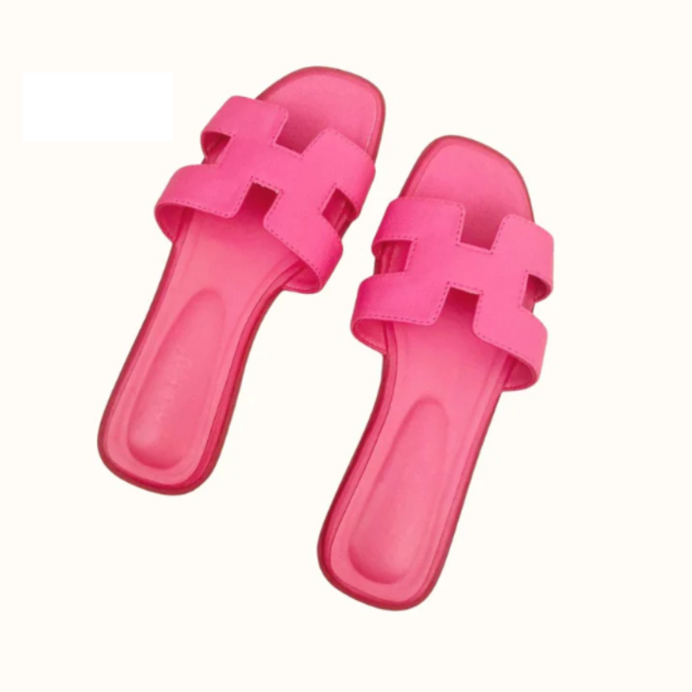 H Design Sandal – Premium Faux Leather Slip-On Sandals