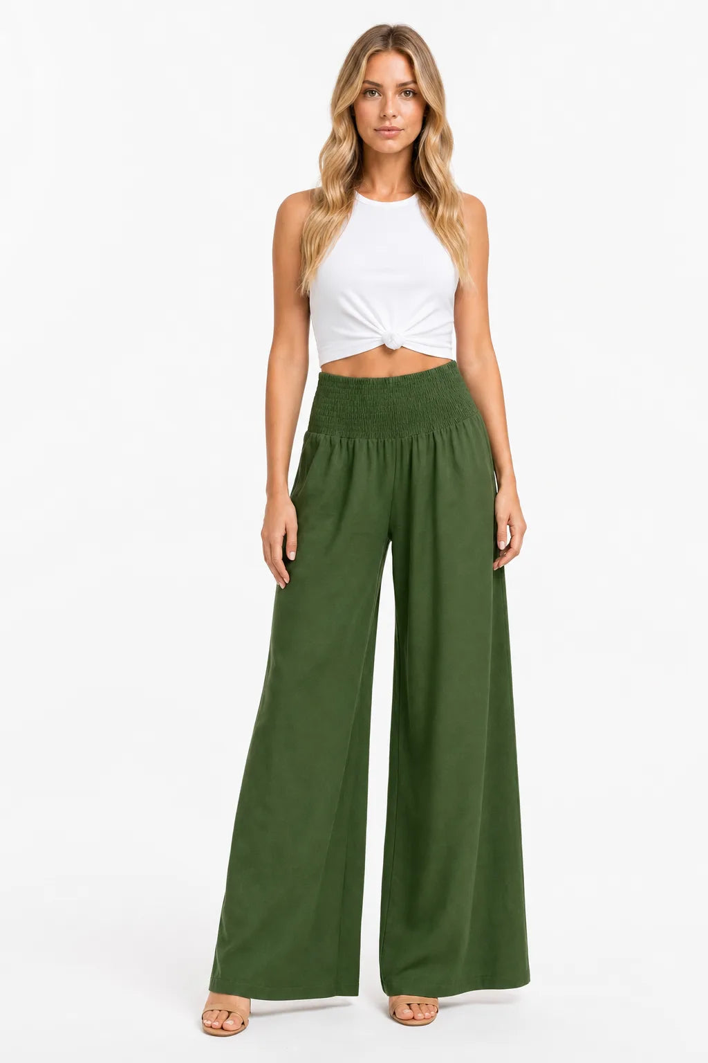 Hale Smocked Linen Pants Elite