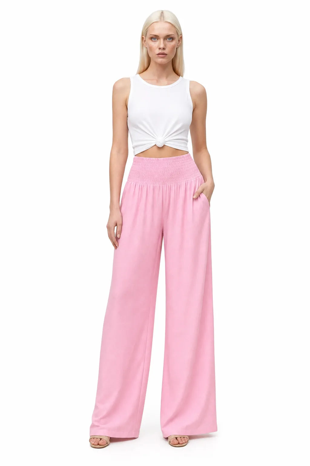 Hale Smocked Linen Pants Elite