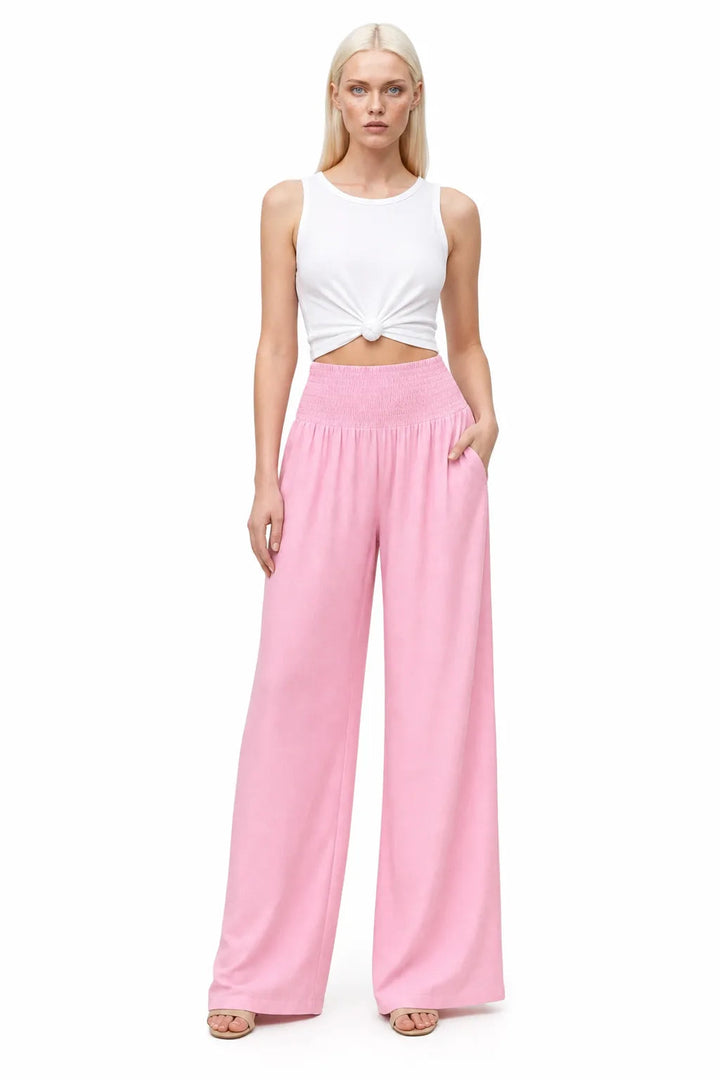 Hale Smocked Linen Pants Elite