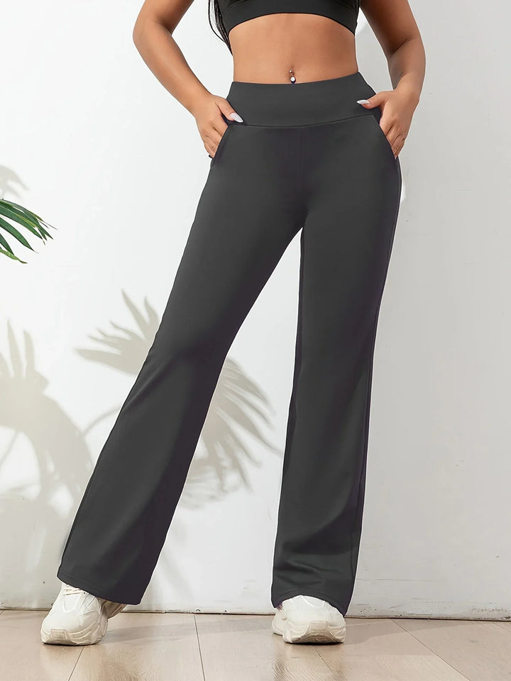 All Season Flare Leggings Women Running Yoga Pants with Pockets