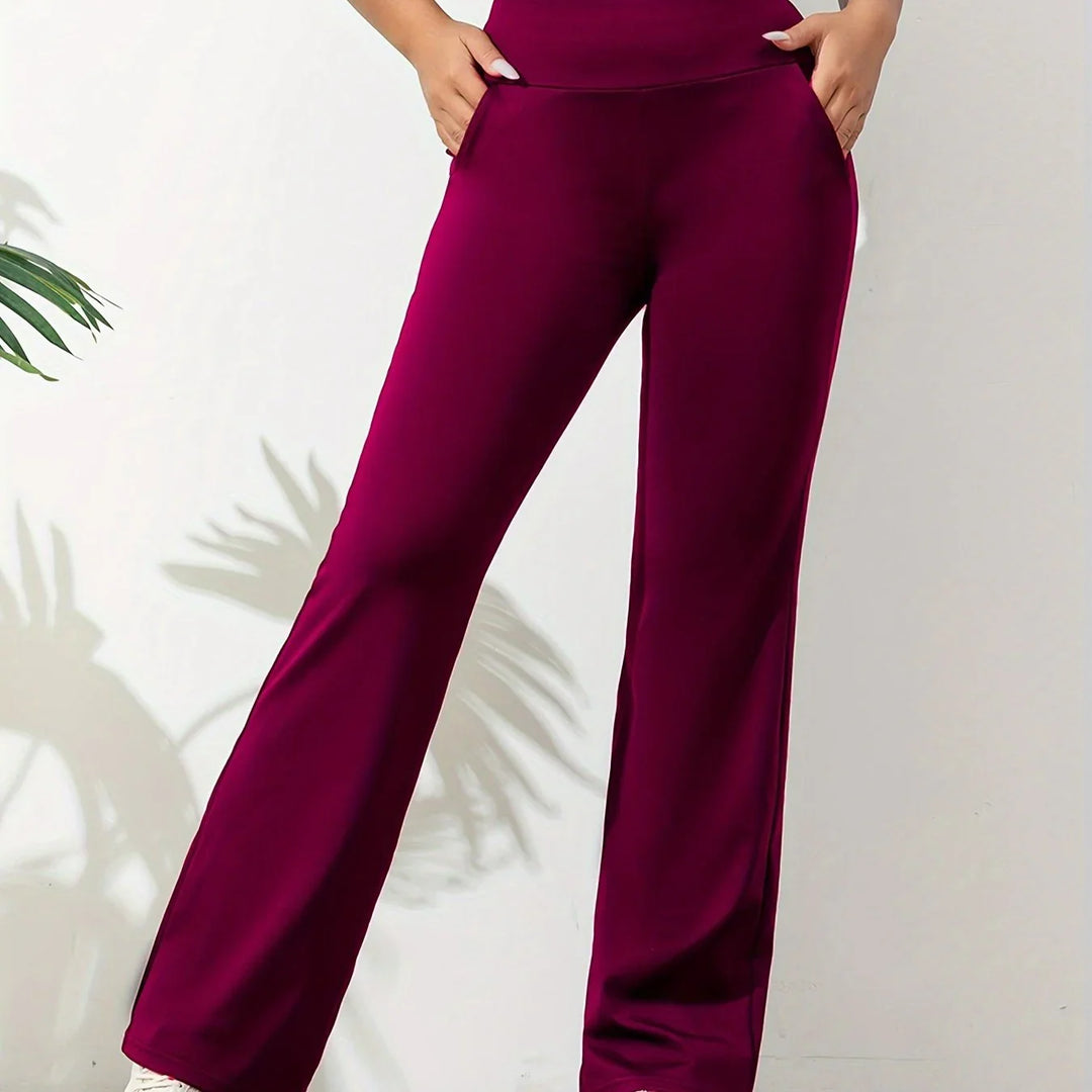 All Season Flare Leggings Women Running Yoga Pants with Pockets
