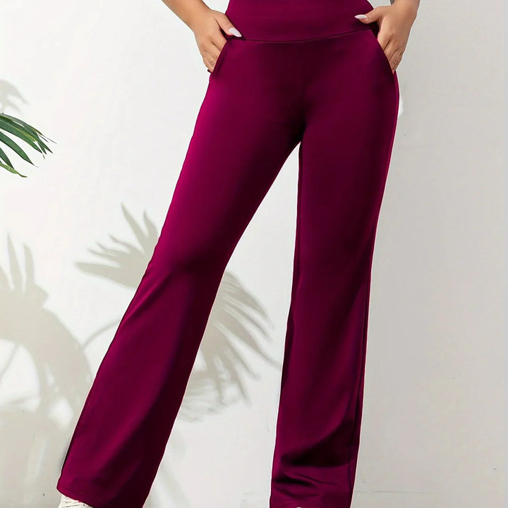 All Season Flare Leggings Women Running Yoga Pants with Pockets