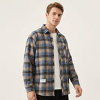 Heren Geruite Overshirt Knoopsluiting Casual Zomer