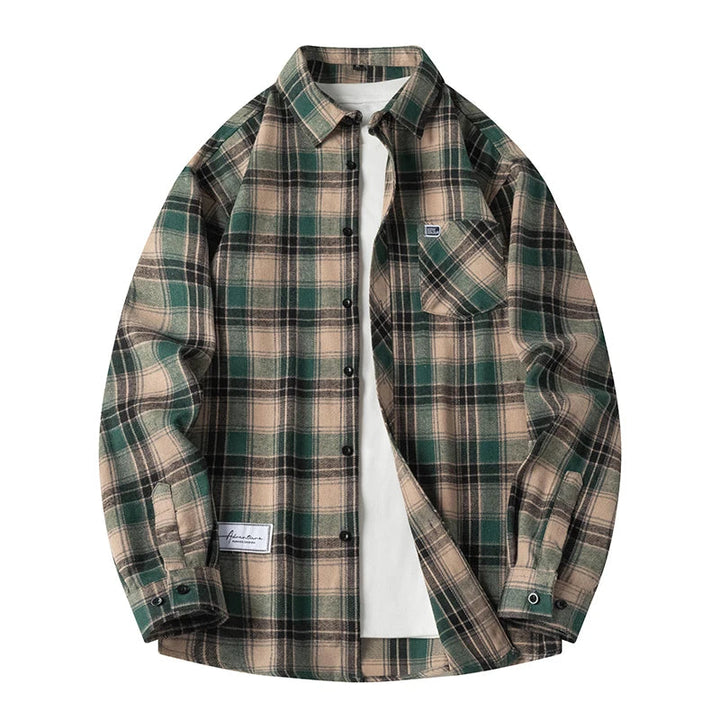 Heren Geruite Overshirt Knoopsluiting Casual Zomer