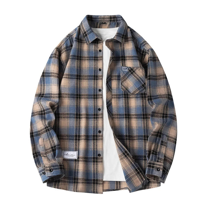 Heren Geruite Overshirt Knoopsluiting Casual Zomer