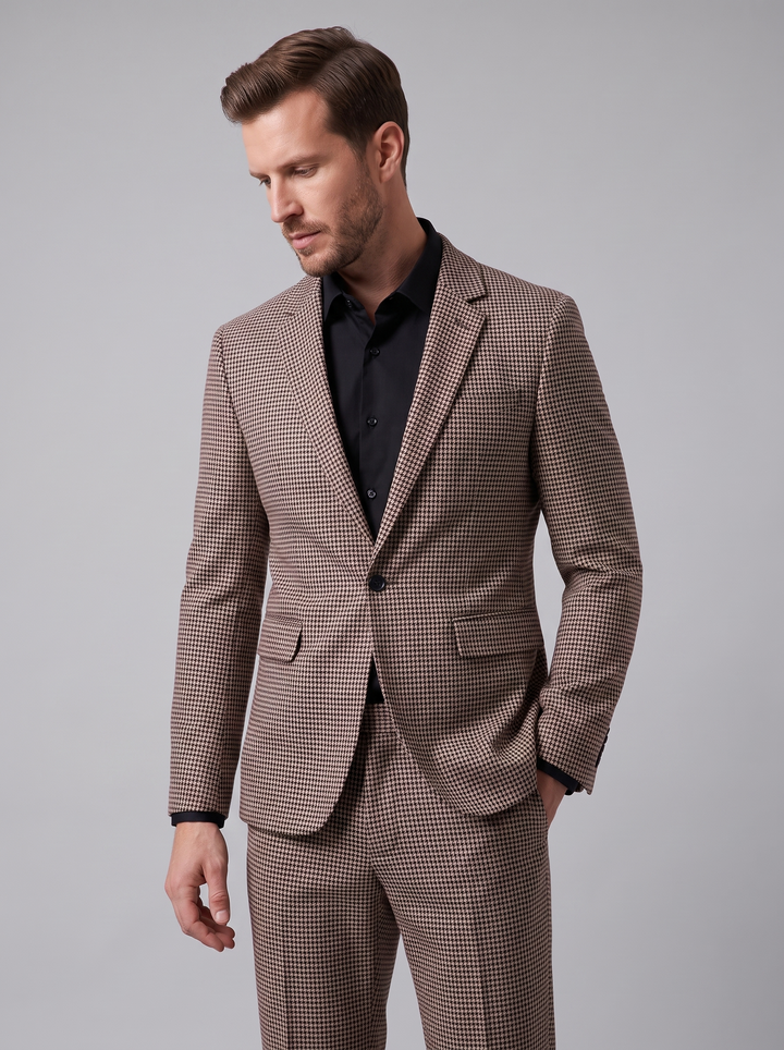 Heren Ruitpatroon Tailored Pak