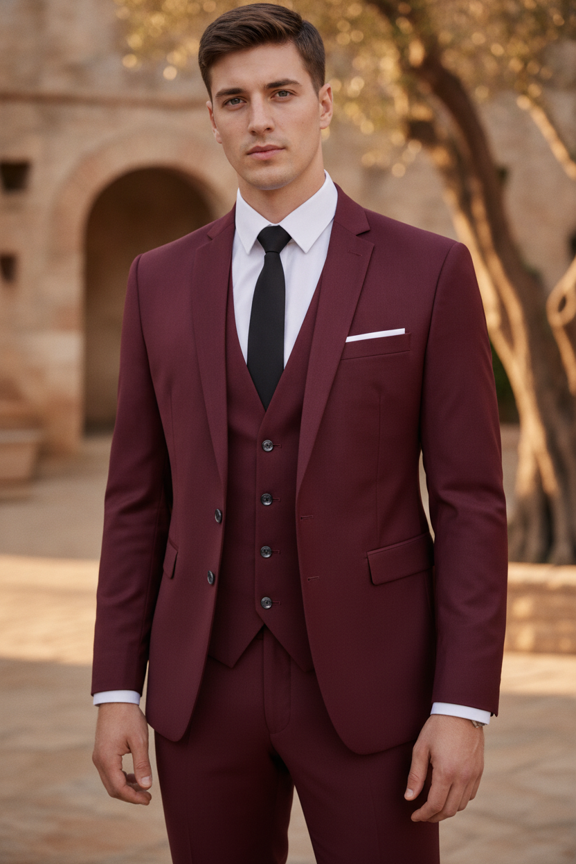 Hightouch | Men 3-Piece Slim Fit Wedding Guest Suit
