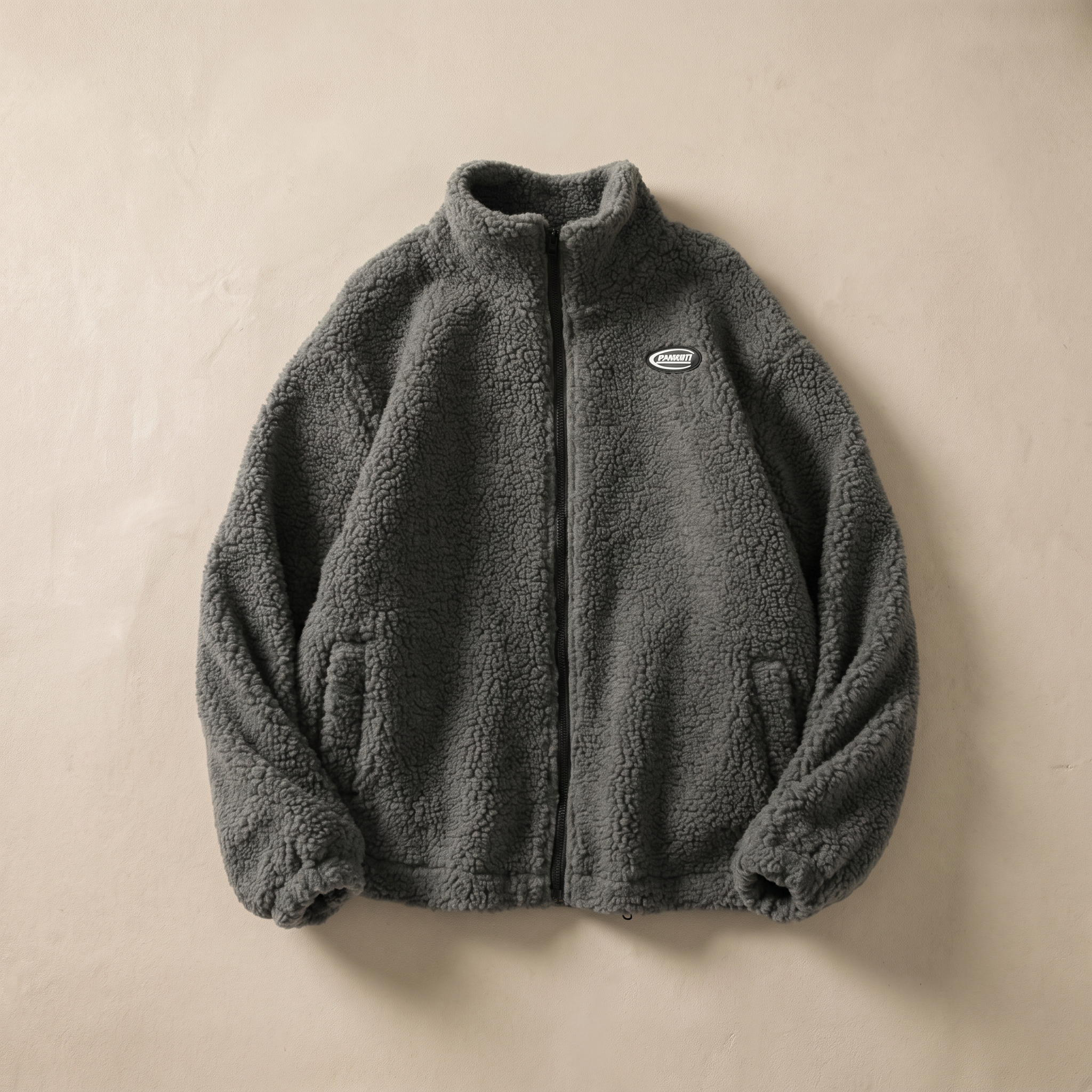 Mens Cozy Polyester Fleece Jacket With Modern Fit Casual Winter Outerwear For Everyday Comfort And Style