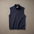 Men's Stretch Fabric Golf Vest With Windproof Flap And Stylish Print Collar
