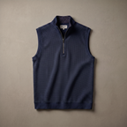 Men's Stretch Fabric Golf Vest With Windproof Flap And Stylish Print Collar