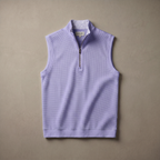 Men's Stretch Fabric Golf Vest With Windproof Flap And Stylish Print Collar
