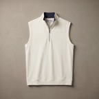 Men's Stretch Fabric Golf Vest With Windproof Flap And Stylish Print Collar