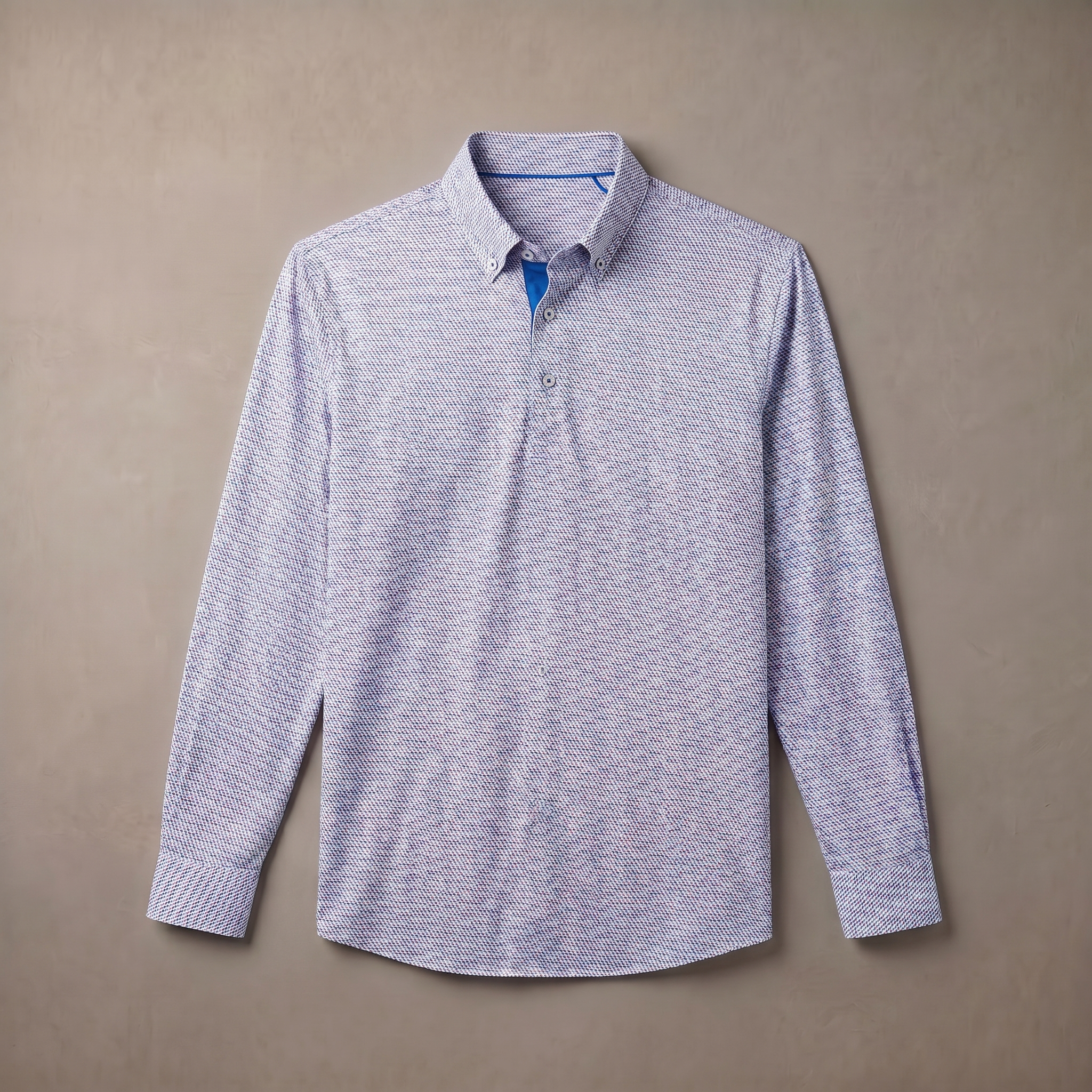 Mens Lightweight Four Way Stretch Long Sleeve Polo Shirt Moisture