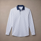 Mens Lightweight Four Way Stretch Long Sleeve Polo Shirt Moisture
