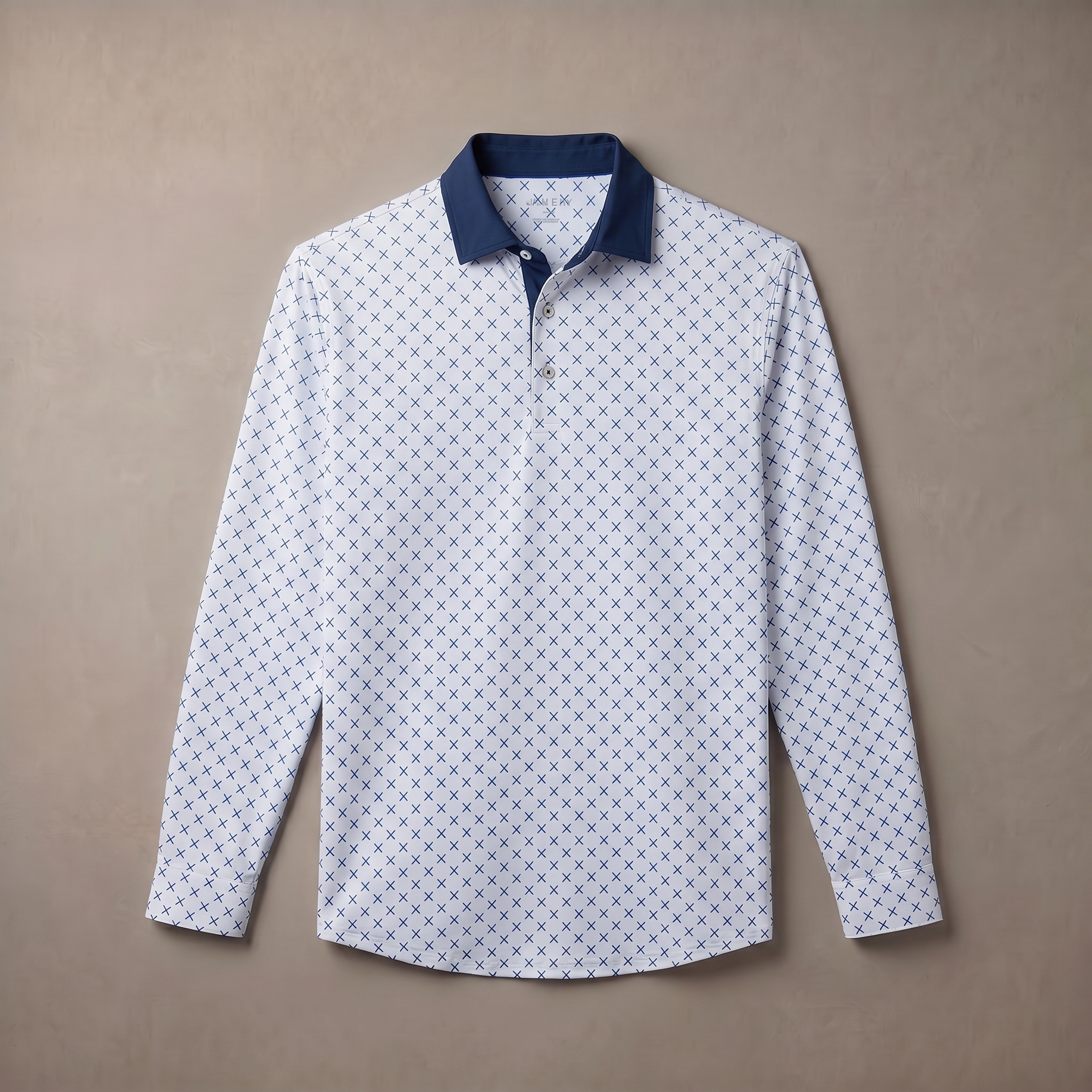 Mens Lightweight Four Way Stretch Long Sleeve Polo Shirt Moisture