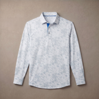 Mens Lightweight Four Way Stretch Long Sleeve Polo Shirt Moisture
