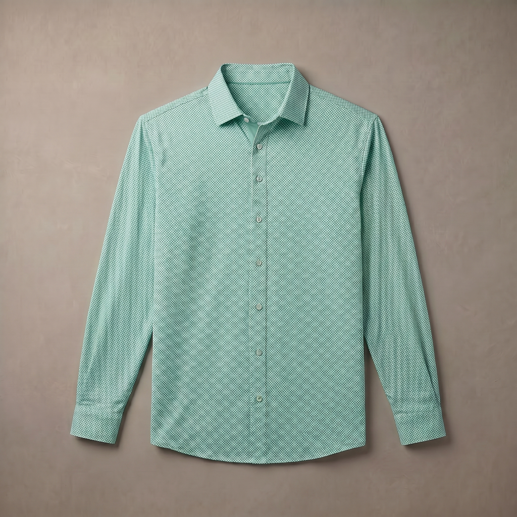 Mens Lightweight Four Way Stretch Long Sleeve Polo Shirt Moisture