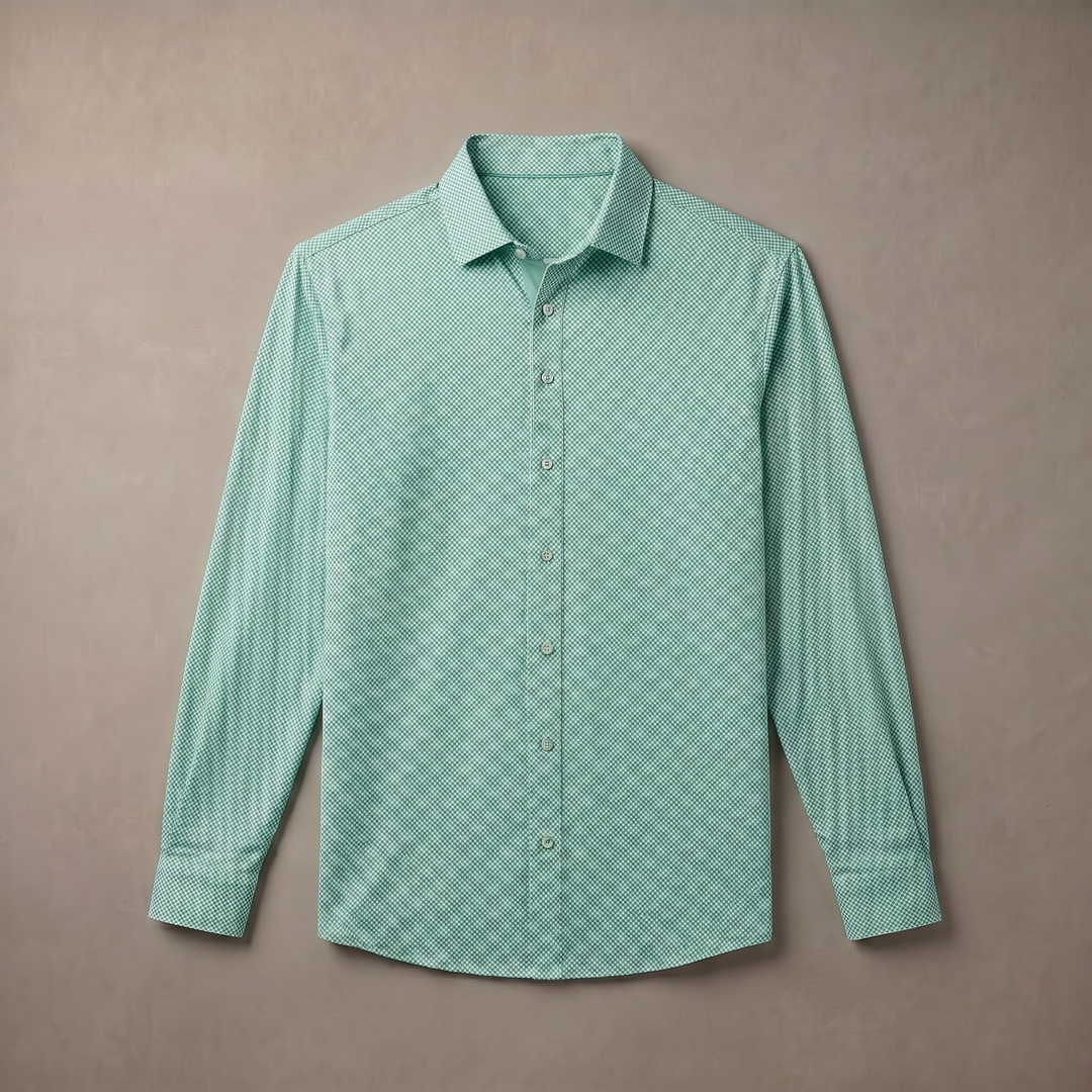 Mens Lightweight Four Way Stretch Long Sleeve Polo Shirt Moisture