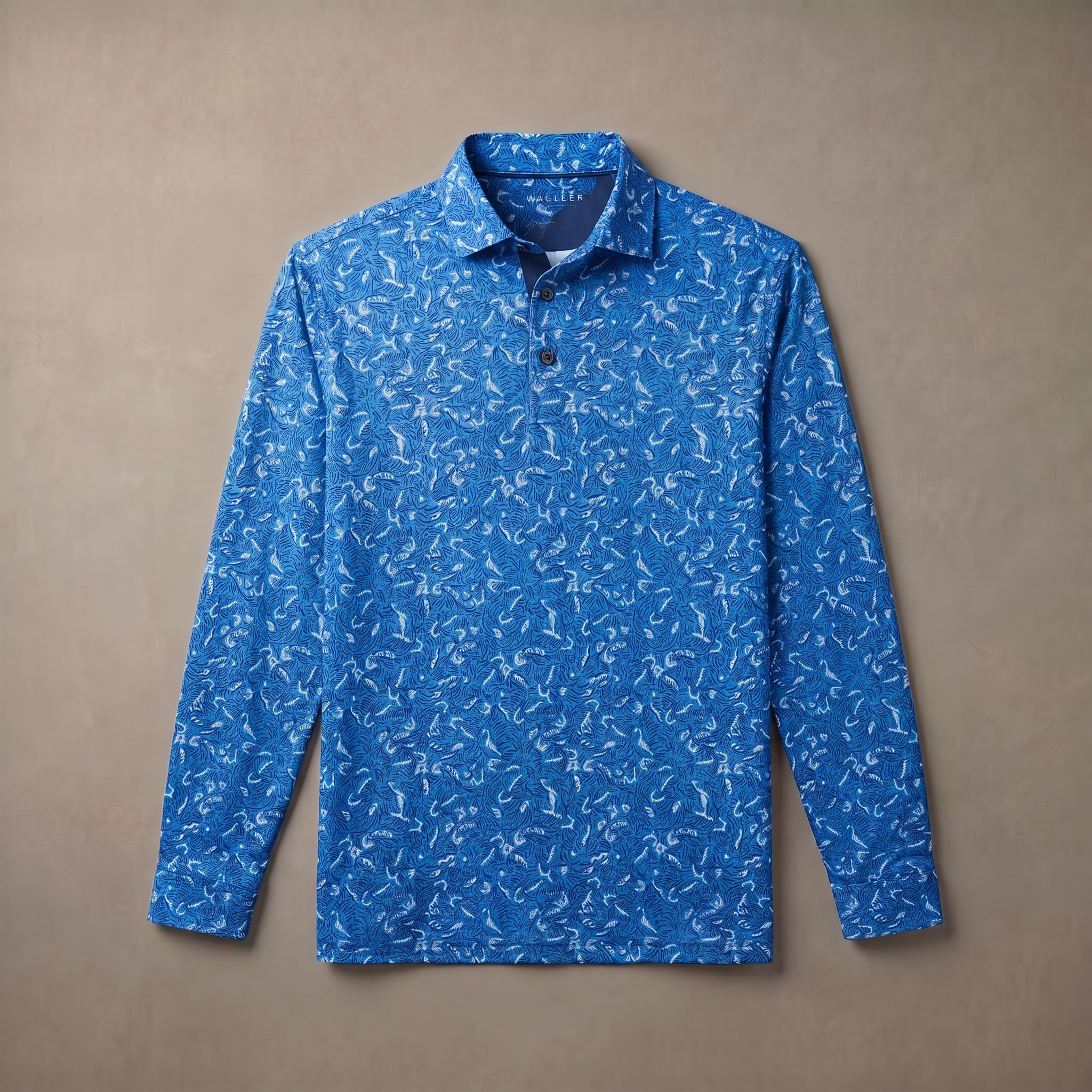 Mens Lightweight Four Way Stretch Long Sleeve Polo Shirt Moisture