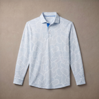 Mens Lightweight Four Way Stretch Long Sleeve Polo Shirt Moisture