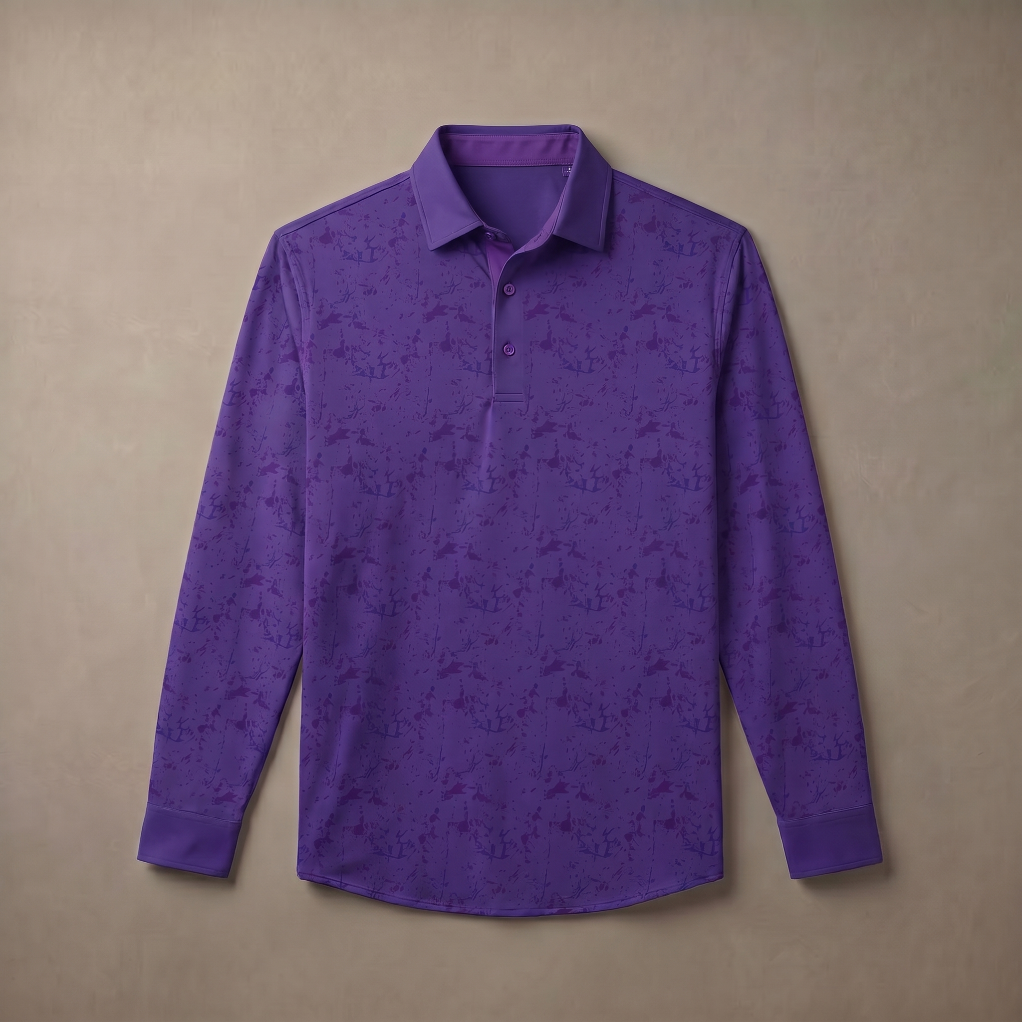 Mens Lightweight Four Way Stretch Long Sleeve Polo Shirt Moisture