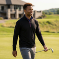 Mens Moisture Wicking Fleece Quarter Zip Pullover for Golf Lightweight Stretch Comfort