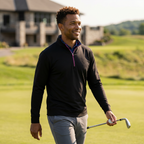 Mens Moisture Wicking Fleece Quarter Zip Pullover for Golf Lightweight Stretch Comfort