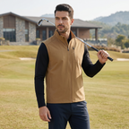 Men's Lightweight Quick Dry Golf Vest Windproof Water Repellent Outerwear