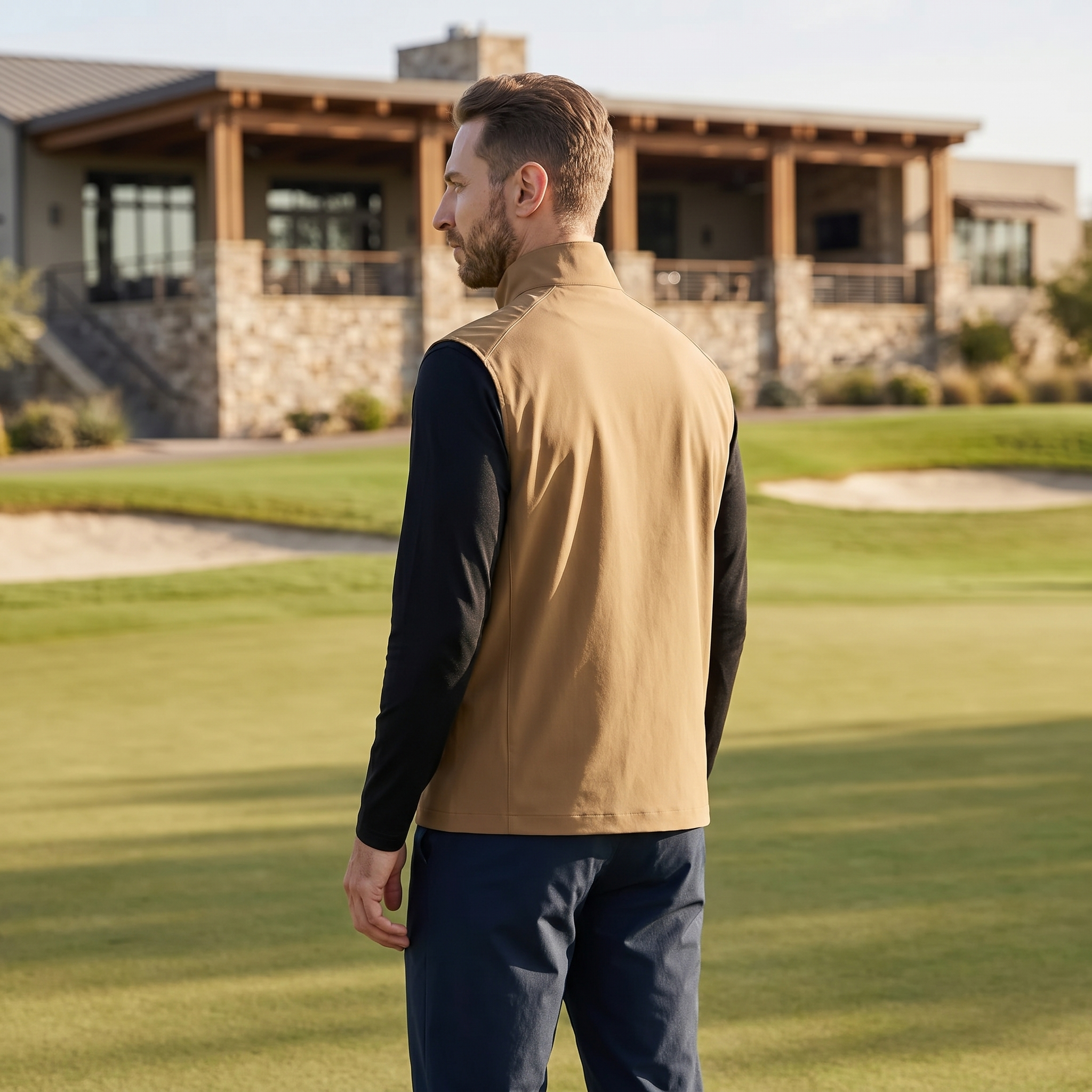 Men's Lightweight Quick Dry Golf Vest Windproof Water Repellent Outerwear