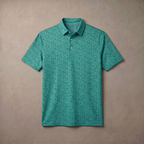 Mens Moisture Wicking Heather Print Polo Shirt With UPF 50 Sun Protection